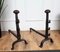 Antique Italian Wrought Iron Andirons, 1920s, Set of 2 5