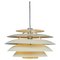 Mid-Century Italian White Lacquered Metal Pendant attributed to Stilnovo Milano, 1960s, Image 1