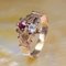 French 18 Karat Rose Gold You and Me Ring with Ruby and Diamond, 19th Century, Image 10