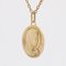 Pendentif Médaille Haloed Vierge Marie Antique en Or Jaune 18 Carats, France 4