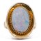 14 Karat Yellow Gold Doublet Opal Ring, 1970s 1