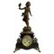 Horloge de Table avec Sculpture en Bronze Montée par Auguste Moreau, Fin du 19ème Siècle 1