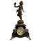 Table Clock with Mounted Bronze Sculpture by Auguste Moreau, Late 19th Century 1