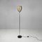 Mid-Century Modern Steel Floor Lamp with Black Round Base, Italy, 1950s 3