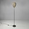 Mid-Century Modern Steel Floor Lamp with Black Round Base, Italy, 1950s 2