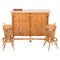 Dry Bar con due sgabelli in vimini, bambù e vimini attribuito a Tito Agnoli, Italia, anni '50, set di 2, Immagine 1