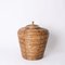 Large French Riviera Basket in Rattan & Brass, Italy, 1970s 2
