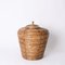 Large French Riviera Basket in Rattan & Brass, Italy, 1970s, Image 2