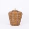 Large French Riviera Basket in Rattan & Brass, Italy, 1970s 7