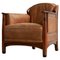 Art Deco Armchair in Oak and Cognac Leather from Schuitema, 1990s 1