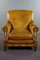 Large English Cowhide Leather Lounge Chair on Wheels 3