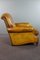 Large English Cowhide Leather Lounge Chair on Wheels, Image 4