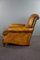 Large English Cowhide Leather Lounge Chair on Wheels, Image 6