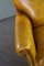 Large English Cowhide Leather Lounge Chair on Wheels, Image 8