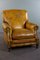 Large English Cowhide Leather Lounge Chair on Wheels, Image 2