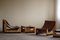 Italian Modern Lounge Chairs and Ottomans in Leather and Elm by Francesco Lucianetti, 1960s, Set of 4, Image 20