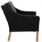 Sillón modelo 2207 de cuero negro de Børge Mogensen, años 2000, Imagen 2