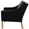 Modell 2207 Sessel aus schwarzem Leder von Børge Mogensen, 2000er 4
