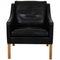 Model 2207 Lounge Chair in Black Leather from Børge Mogensen, 2000s, Image 1