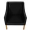 Modell 2207 Sessel aus schwarzem Leder von Børge Mogensen, 2000er 14