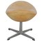 Egg Footstool in Patinated Natural Leather by Arne Jacobsen, 2000s 3
