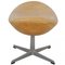 Egg Footstool in Patinated Natural Leather by Arne Jacobsen, 2000s, Image 2