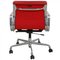 Silla de oficina Ea-217 de cuero rojo de Charles Eames, Imagen 3