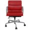 Chaise de Bureau Ea-217 en Cuir Rouge par Charles Eames 1