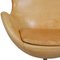 Egg Chair in Patinated Natural Leather by Arne Jacobsen, 2000s 6