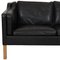 Model 2212 2-Seater Sofa in Black Leather by Børge Mogensen, 2004, Image 6