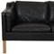 Modell 2212 2-Sitzer Sofa aus schwarzem Leder von Børge Mogensen, 2004 6