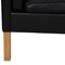 Model 2212 2-Seater Sofa in Black Leather by Børge Mogensen, 2004 7