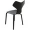 Chaise Grandprix en Frêne Laqué Noir avec Pieds en Bois par Arne Jacobsen 4