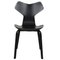 Grandprix Chair in Black Lacquered Ash with Wooden Legs by Arne Jacobsen 1