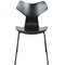 Chaise Grandprix en Frêne Laqué Noir par Arne Jacobsen 1