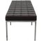 Bench in Dark Brown Leather by Florence Knoll 2