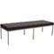 Bench in Dark Brown Leather by Florence Knoll 1