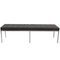 Bench in Dark Brown Leather by Florence Knoll 3