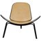 Schwarzer Shell Chair aus Naturleder von Hans Wegner, 2000er 1
