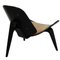 Black Shell Chair in Natural Leather by Hans Wegner, 2000s 4