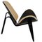 Schwarzer Shell Chair aus Naturleder von Hans Wegner, 2000er 3