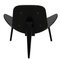 Black Shell Chair in Natural Leather by Hans Wegner, 2000s 3