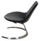 Chaise Scimitar en Cuir Noir par Fabricius and Kastholm, 1980s 5