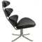 Corona Chair in Black Leather by Erik Jørgensen 2