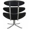 Corona Stuhl aus schwarzem Leder von Erik Jørgensen 3