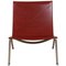 Silla Pk-22 de cuero anilina rojo de Poul Kjærholm, Imagen 4