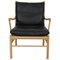 Colonial Chair in Black Leather by Ole Wanscher 1