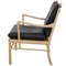 Chaise Colonial en Cuir Noir par Ole Wanscher 4