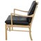 Colonial Stuhl aus schwarzem Leder von Ole Wanscher 4