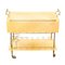 Mid-Century Modern Lacquered Goatskin and Brass Bar Cart attributed to Aldo Tura, 1970s, Image 3